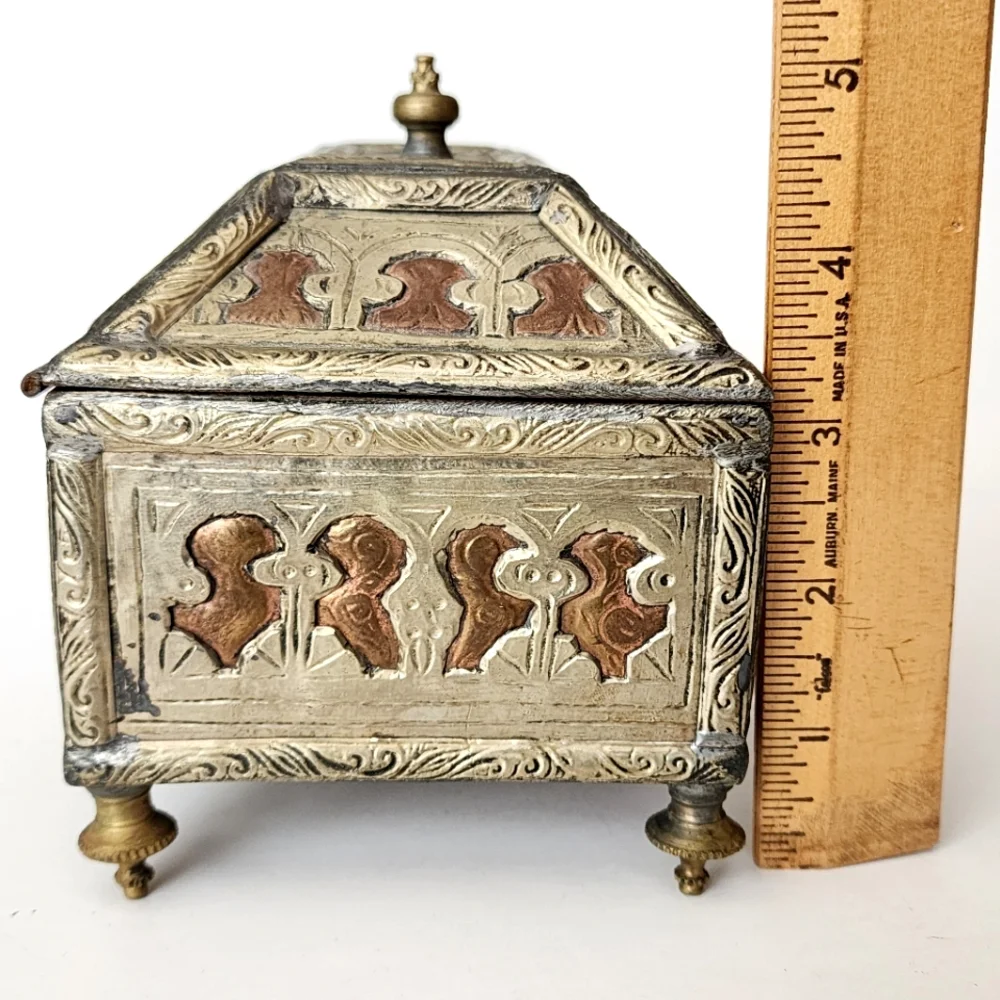 Vintage Moroccan Jewelry Chest Casket